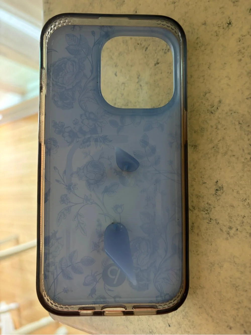 Loopy Case Blue Floral Silicone Phone Case with Grip Loop